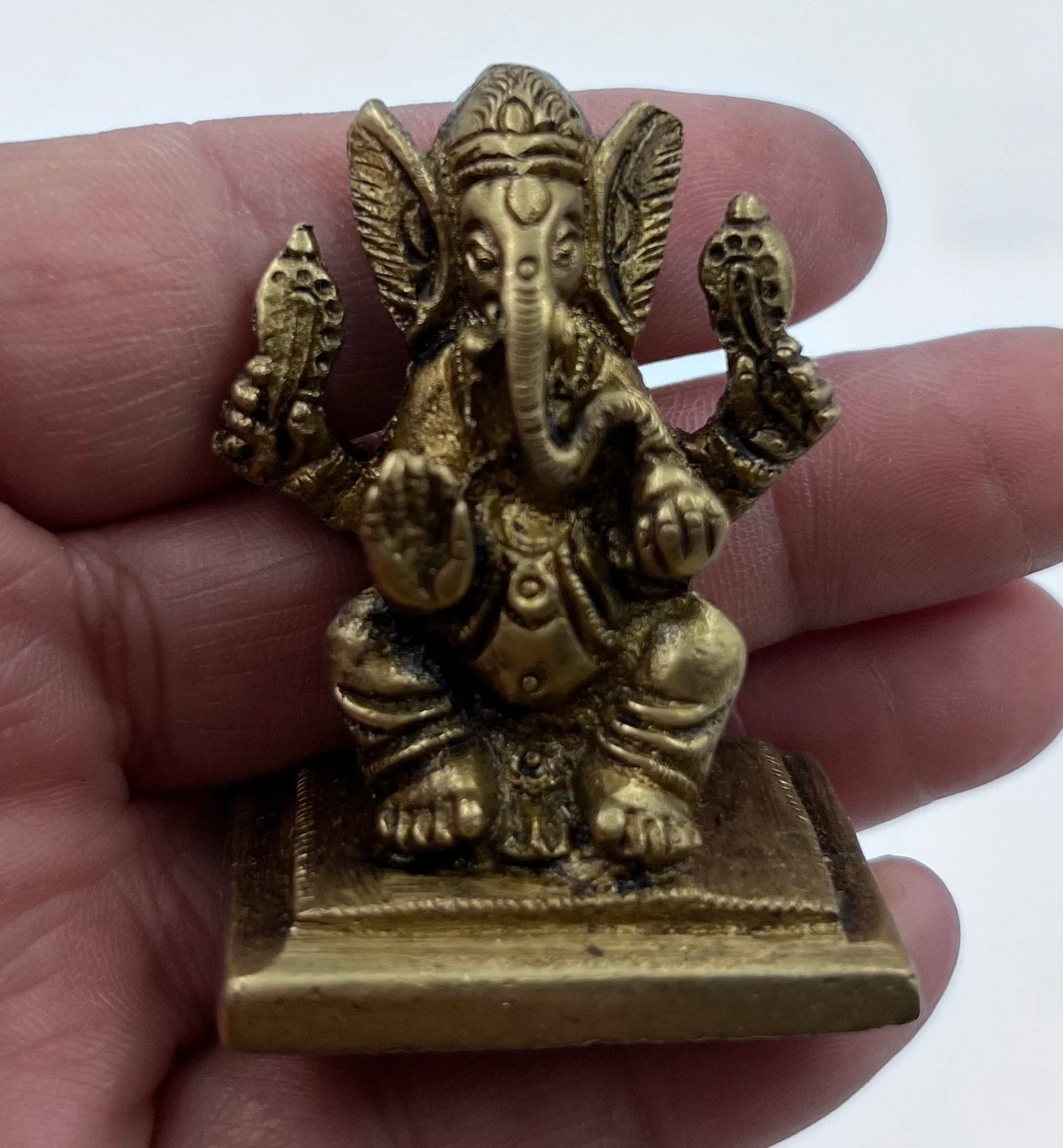 Ganesh Ganesha Statue Hindu Elephant God of Success Solid Brass