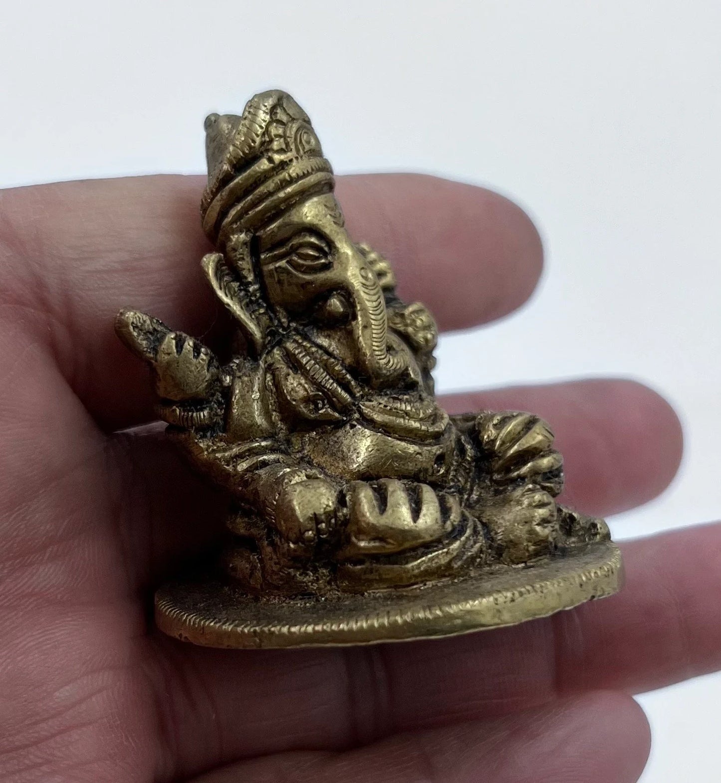 Ganesh Ganesha Statue Hindu Elephant God of Success Solid Brass