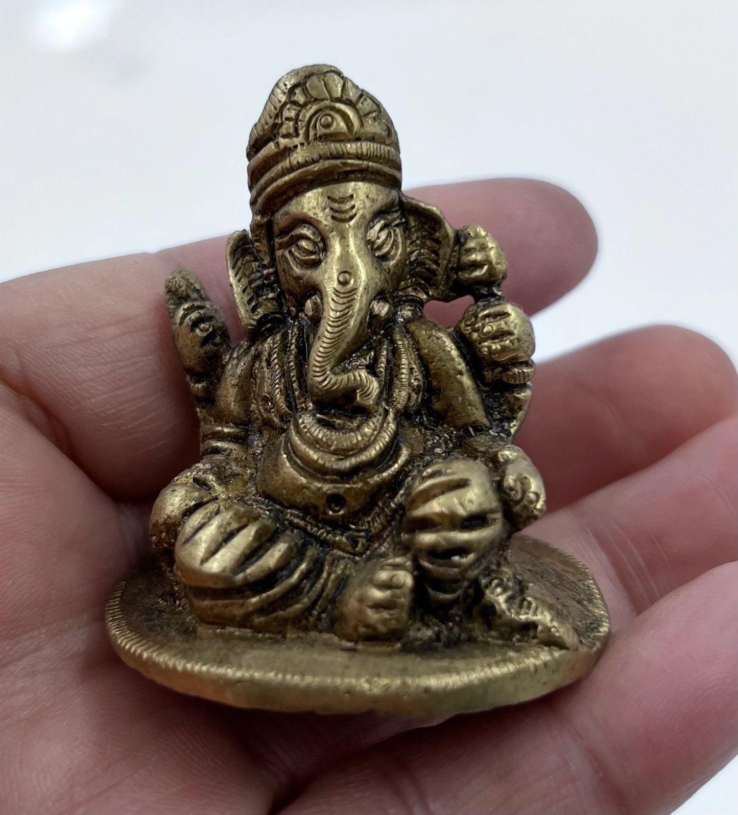 Ganesh Ganesha Statue Hindu Elephant God of Success Solid Brass