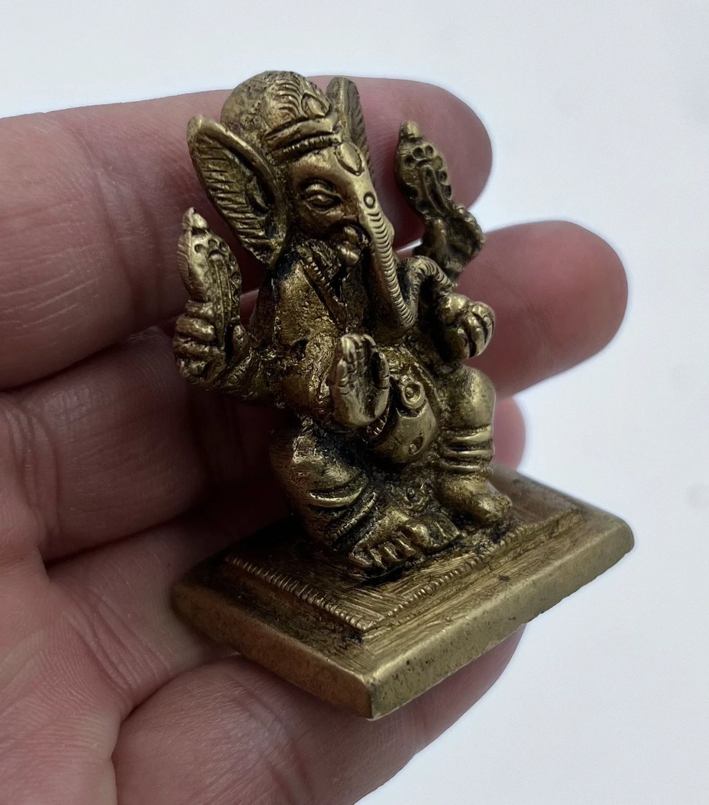 Ganesh Ganesha Statue Hindu Elephant God of Success Solid Brass