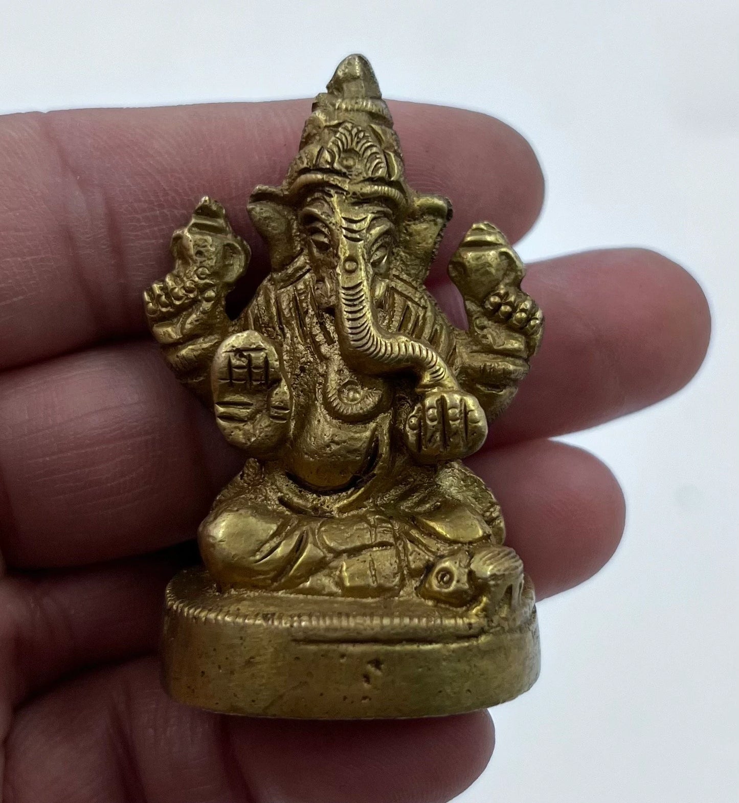 Ganesh Ganesha Statue Hindu Elephant God of Success Solid Brass