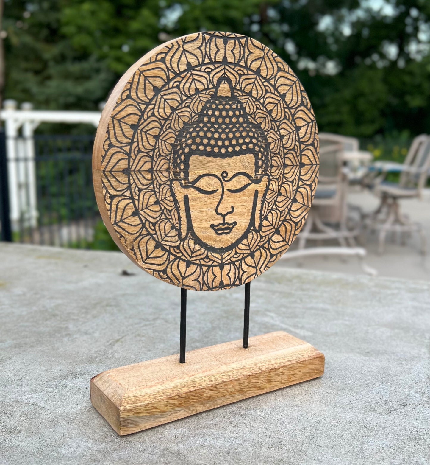 Rustic Natural Wooden Tabletop Decoration Buddha - Handcrafted Elegance for Your Home