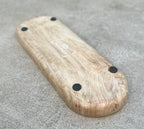 Handcrafted Wooden Boat-Shaped Incense Holder with 7 Chakras Design - Natural Black (11"x4") - Ash Catcher, Home Décor, Yoga & Meditation - DharmaObjects