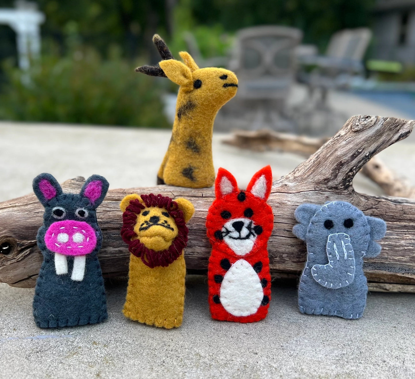 Finger Puppets, Animal Puppets, Forest Animals, Finger Game Felt, Educational Game, Tiger, Lion, Elephant, Giraffe and Hippo Set Of 5pcs