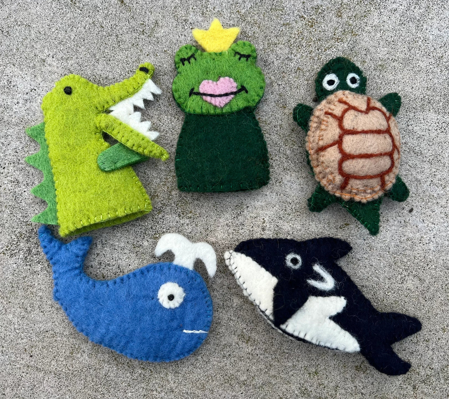 Finger Puppets, Animal Puppets, Forest Animals, Finger Game Felt, Educational Game, Tiger, Lion, Elephant, Giraffe and Hippo Set Of 5pcs