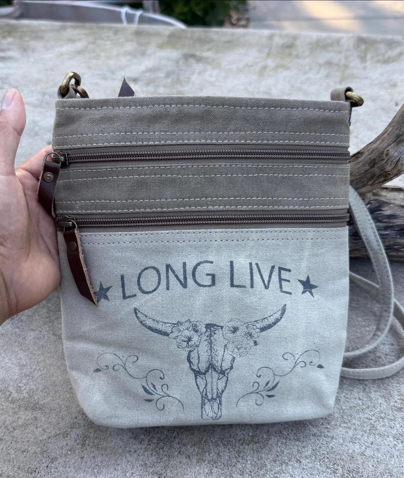 Bull Skull Military Canvas Tent Bag - DharmaObjects