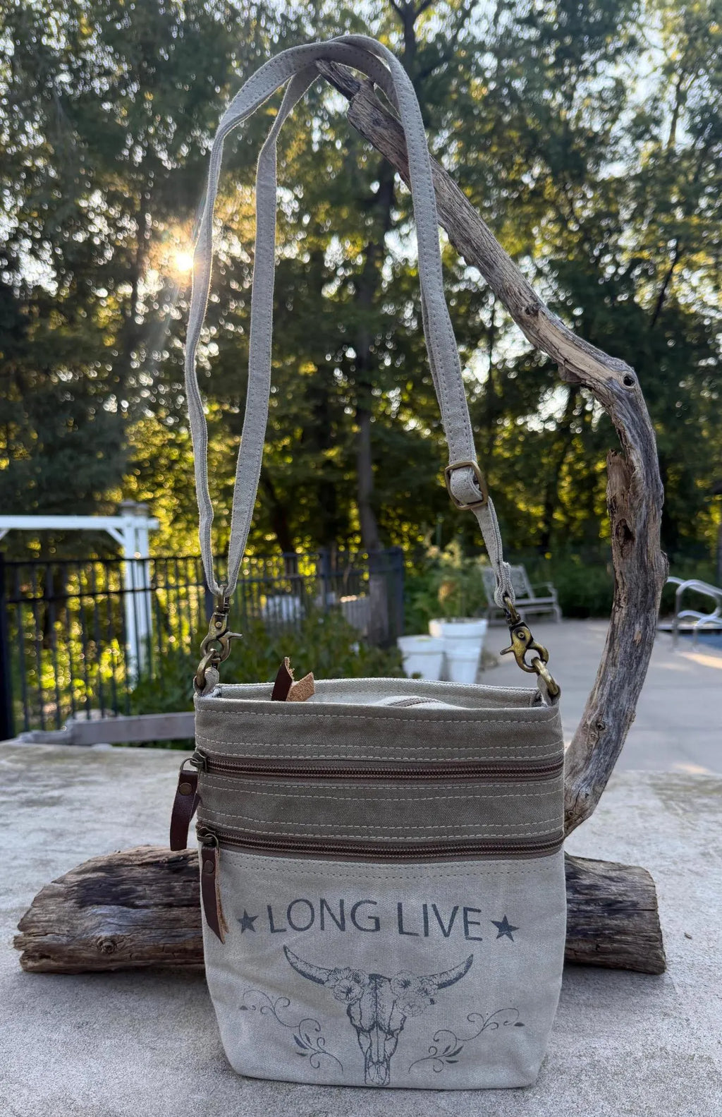 Bull Skull Military Canvas Tent Bag - DharmaObjects