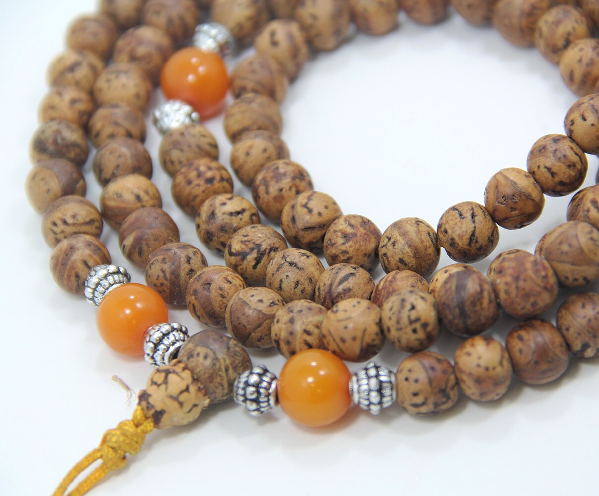 Tibetan Buddhist Meditation 108 Beads Genuine Bodhi Seed Mala For Compassion