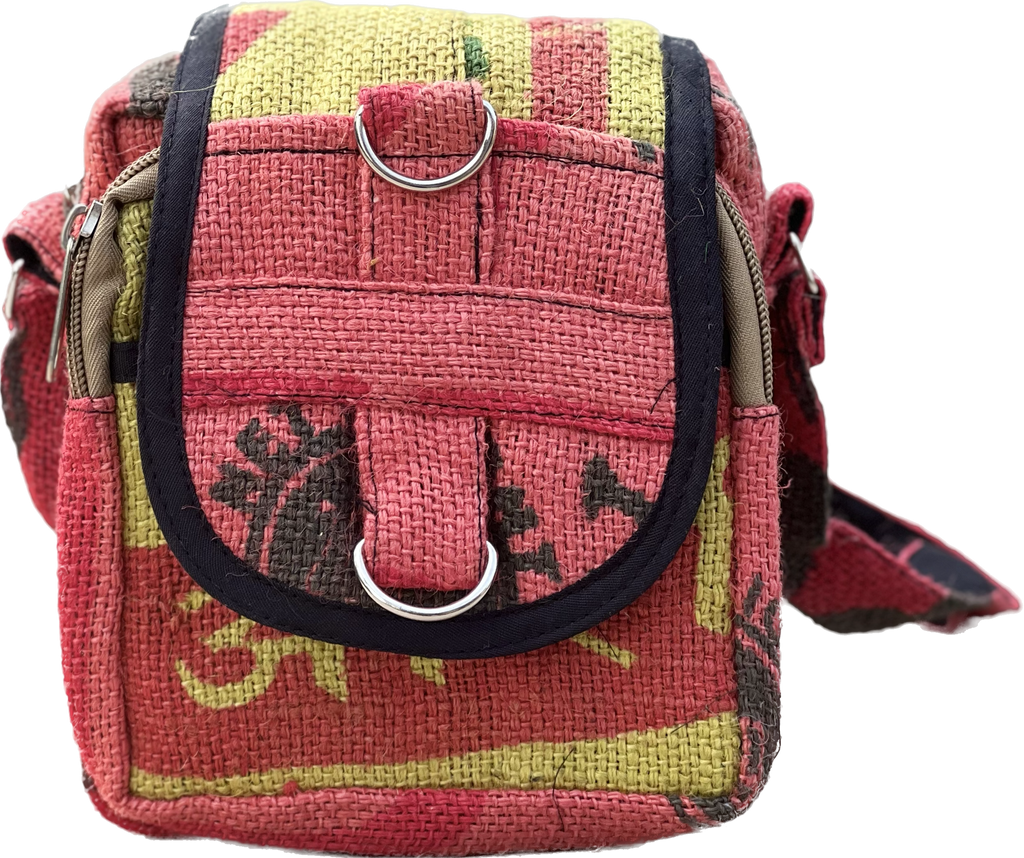 Hemp Handmade Hippie Cross Body Bag, Travel Sling Bag, Vegan Passport Bag, Travel Cute Purse, Hippie Shoulder Bag, Fair Trade