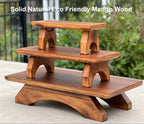 Premium Solid Wood Hand Carved Personal Shrine Altar Meditation Table - DharmaObjects