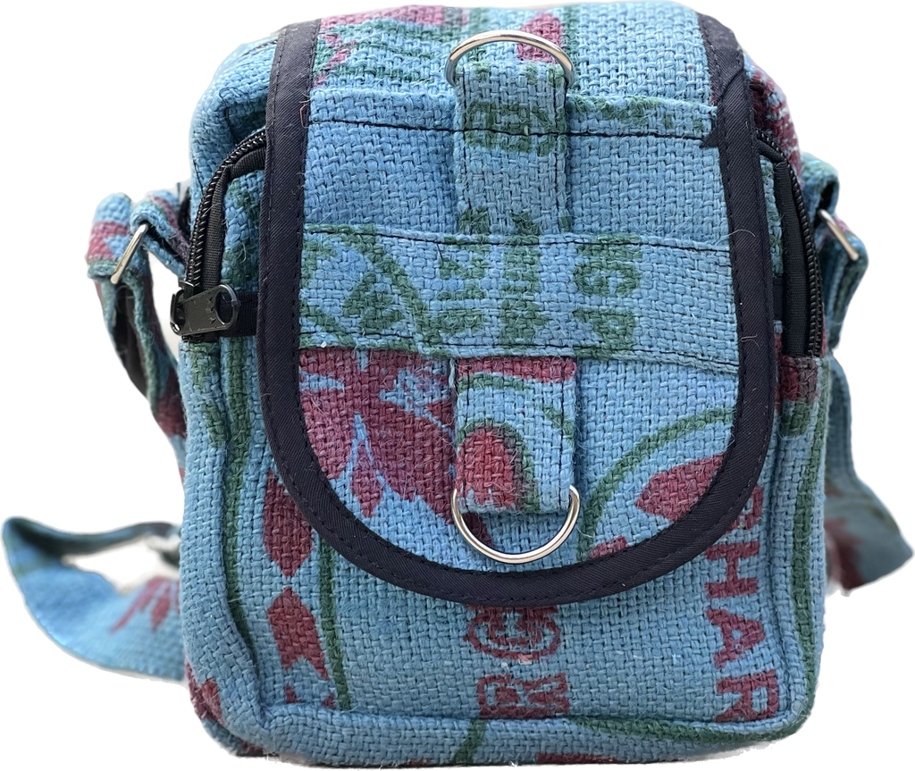 Hemp Handmade Hippie Cross Body Bag, Travel Sling Bag, Vegan Passport Bag, Travel Cute Purse, Hippie Shoulder Bag, Fair Trade