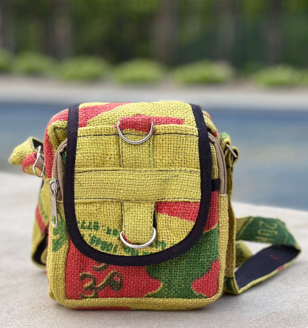 Hemp Handmade Hippie Cross Body Bag, Travel Sling Bag, Vegan Passport Bag, Travel Cute Purse, Hippie Shoulder Bag, Fair Trade