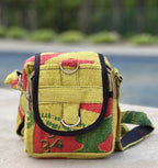 Hemp Handmade Hippie Cross Body Bag, Travel Sling Bag, Vegan Passport Bag, Travel Cute Purse, Hippie Shoulder Bag, Fair Trade