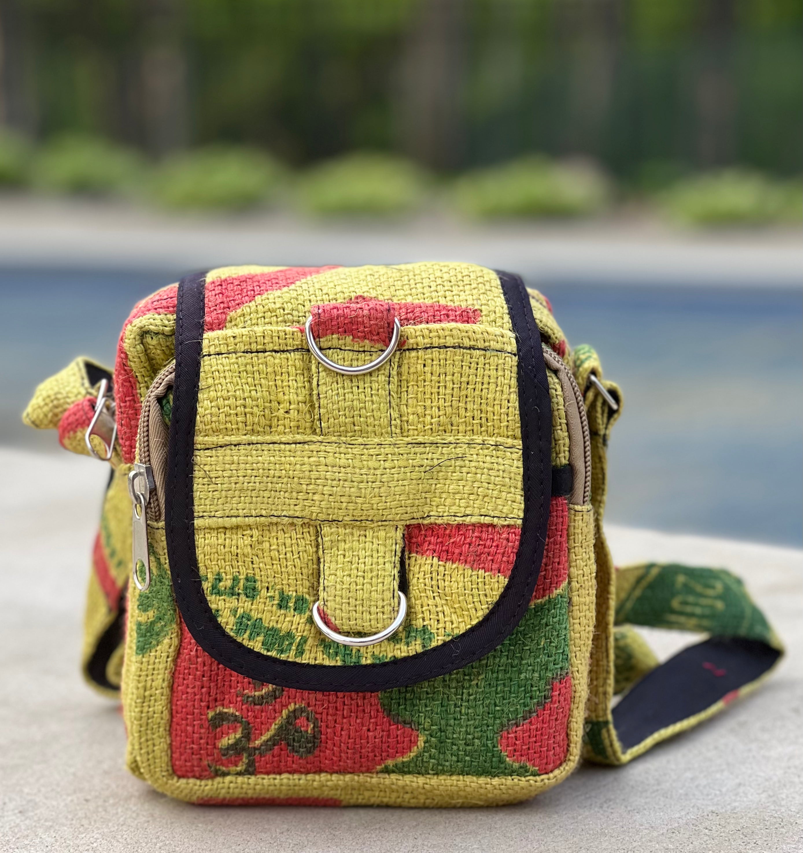 Hemp Handmade Hippie Cross Body Bag, Travel Sling Bag, Vegan Passport Bag, Travel Cute Purse, Hippie Shoulder Bag, Fair Trade