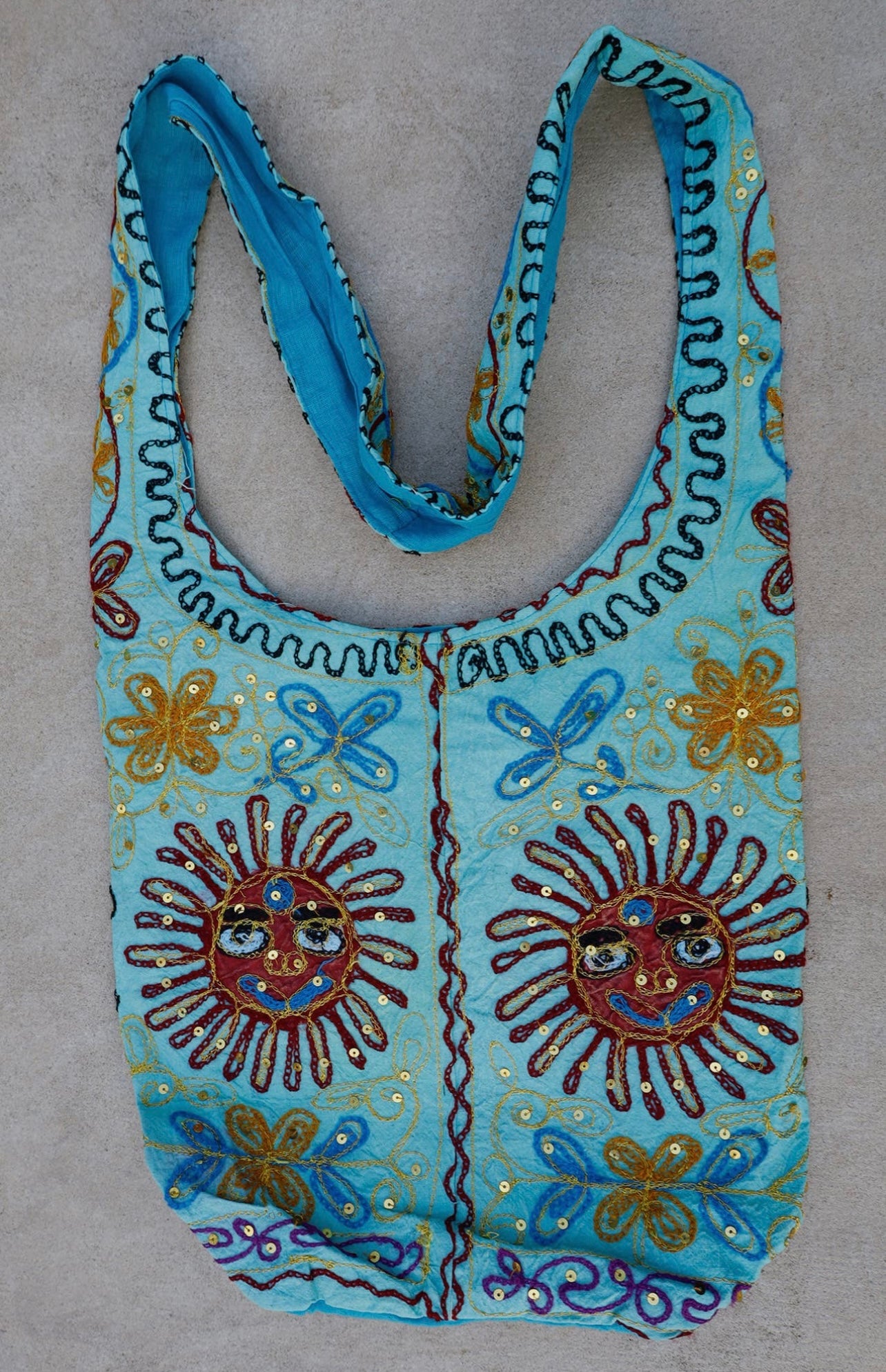 Sun Hobo Hippie Bohemian Sling Crossbody Bag Purse - DharmaObjects