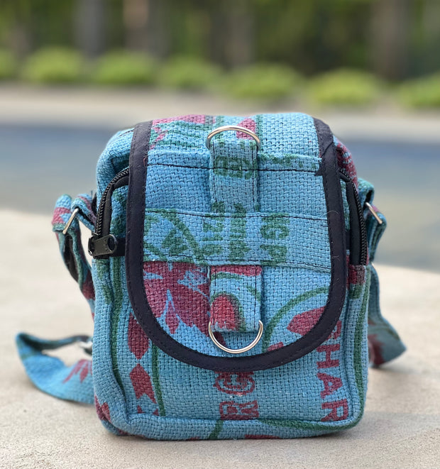 Hemp Handmade Hippie Cross Body Bag, Travel Sling Bag, Vegan Passport Bag, Travel Cute Purse, Hippie Shoulder Bag, Fair Trade