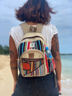 KayJayStyles Orange Patch Handmade Hemp Backpack from Nepal – Mini, Daypack & Large Sizes - DharmaObjects