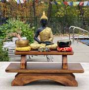 Premium Solid Wood Hand Carved Personal Shrine Altar Meditation Table