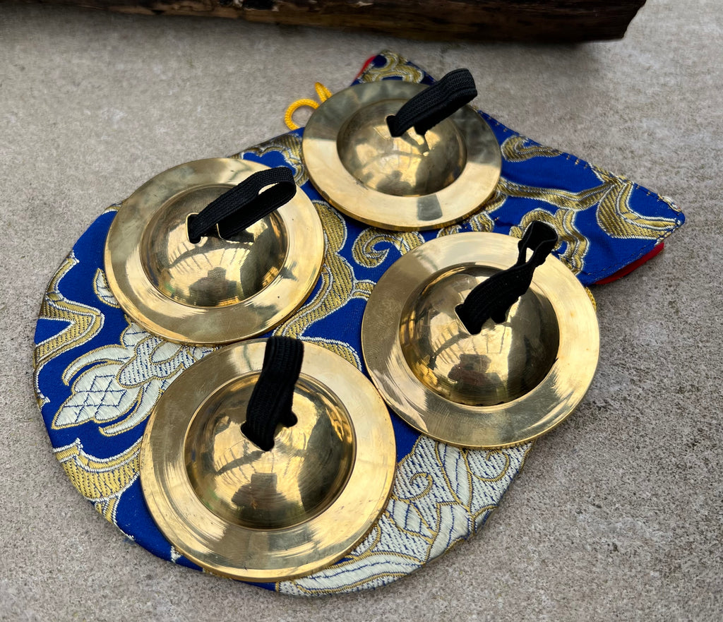 2 Pairs Brass Finger Cymbals Zills for Belly Dancing
