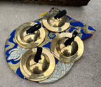 2 Pairs Brass Finger Cymbals Zills for Belly Dancing