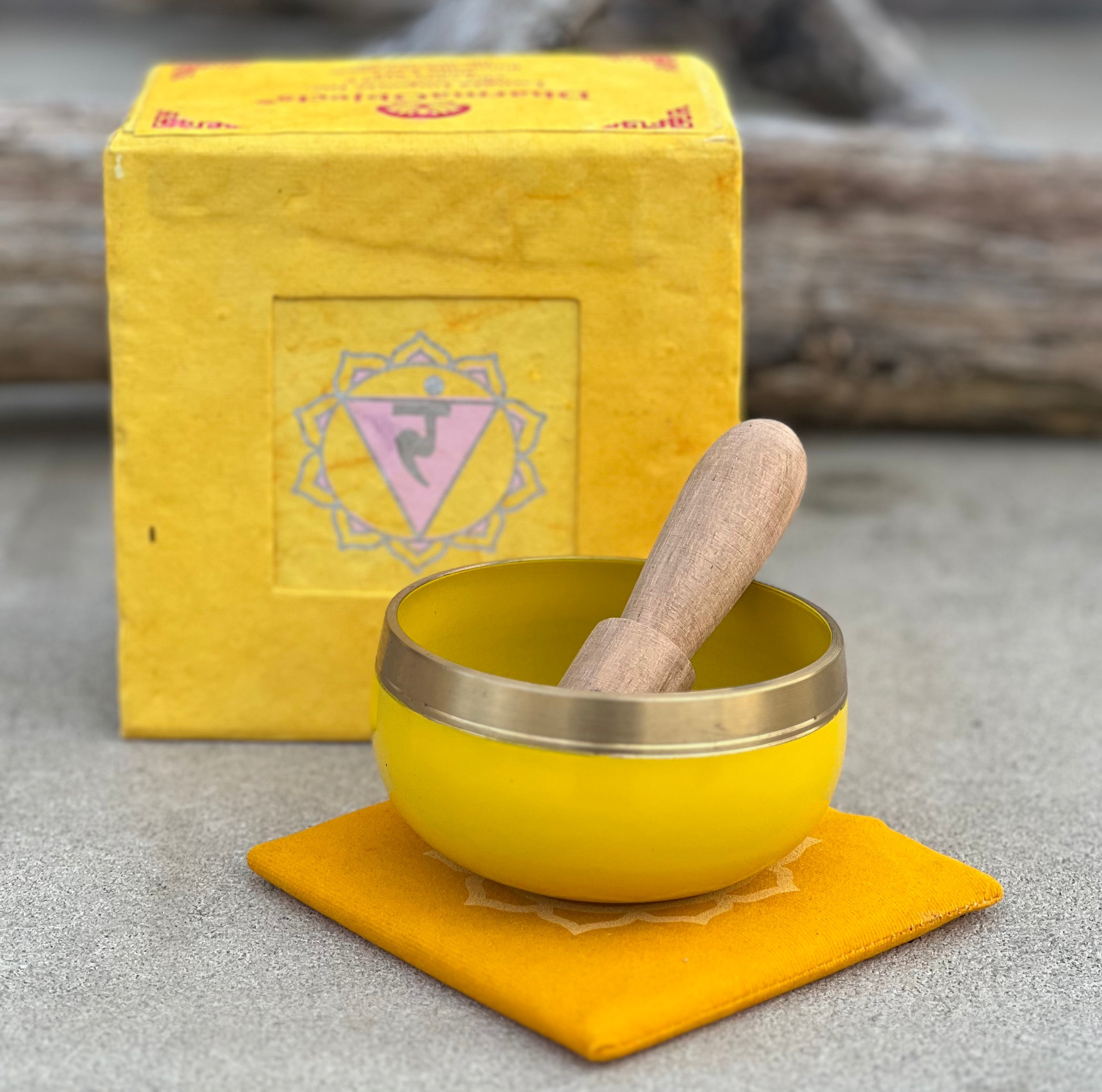 Chakra Singing Bowl Palm Size Complete Gift Box Set. - DharmaObjects