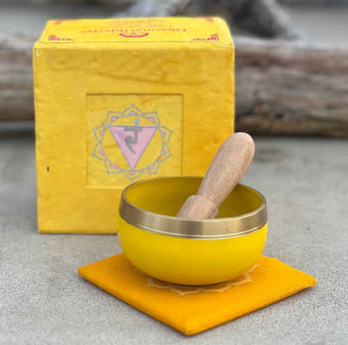 Chakra Singing Bowl Palm Size Complete Gift Box Set. - DharmaObjects
