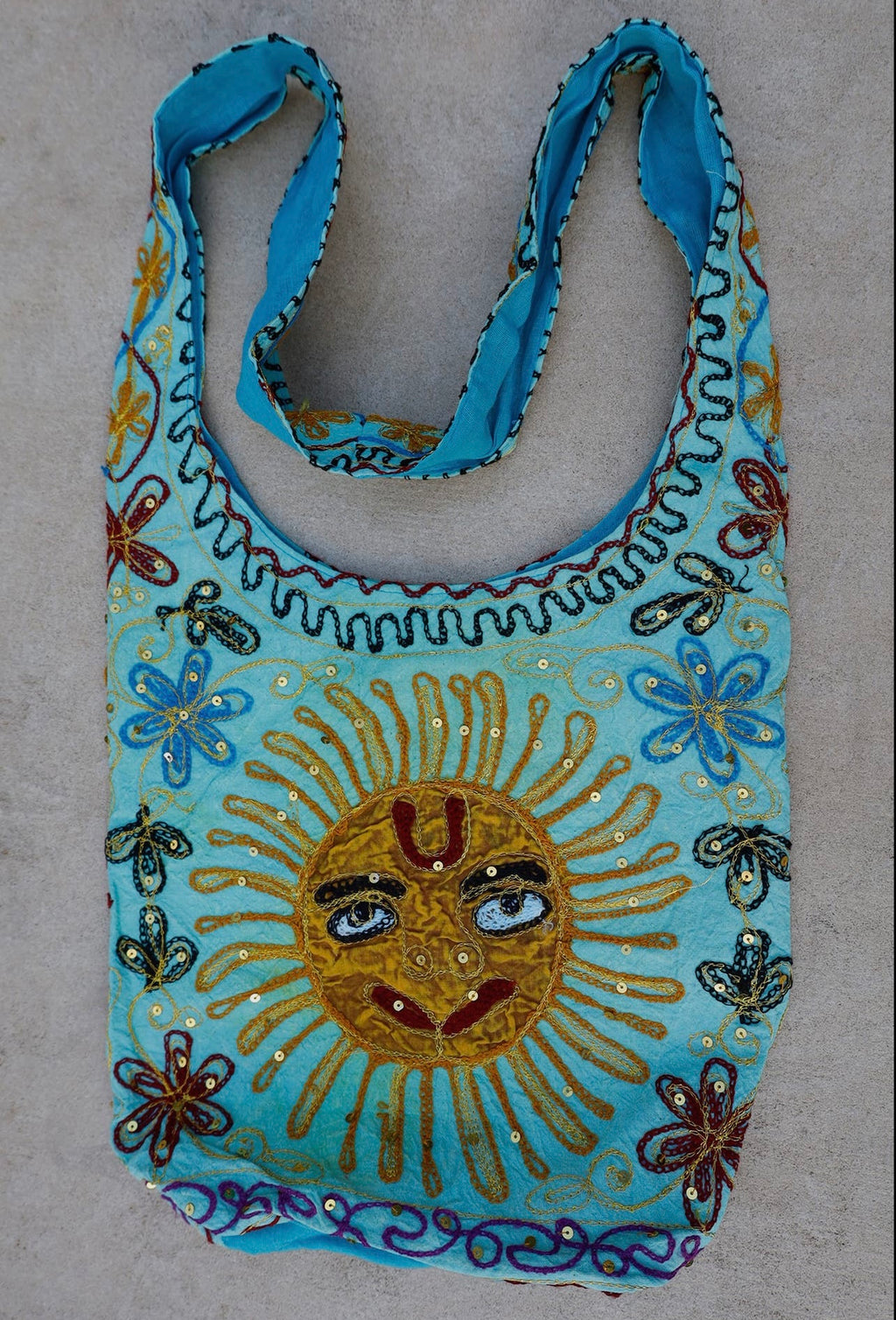 Sun Hobo Hippie Bohemian Sling Crossbody Bag Purse - DharmaObjects