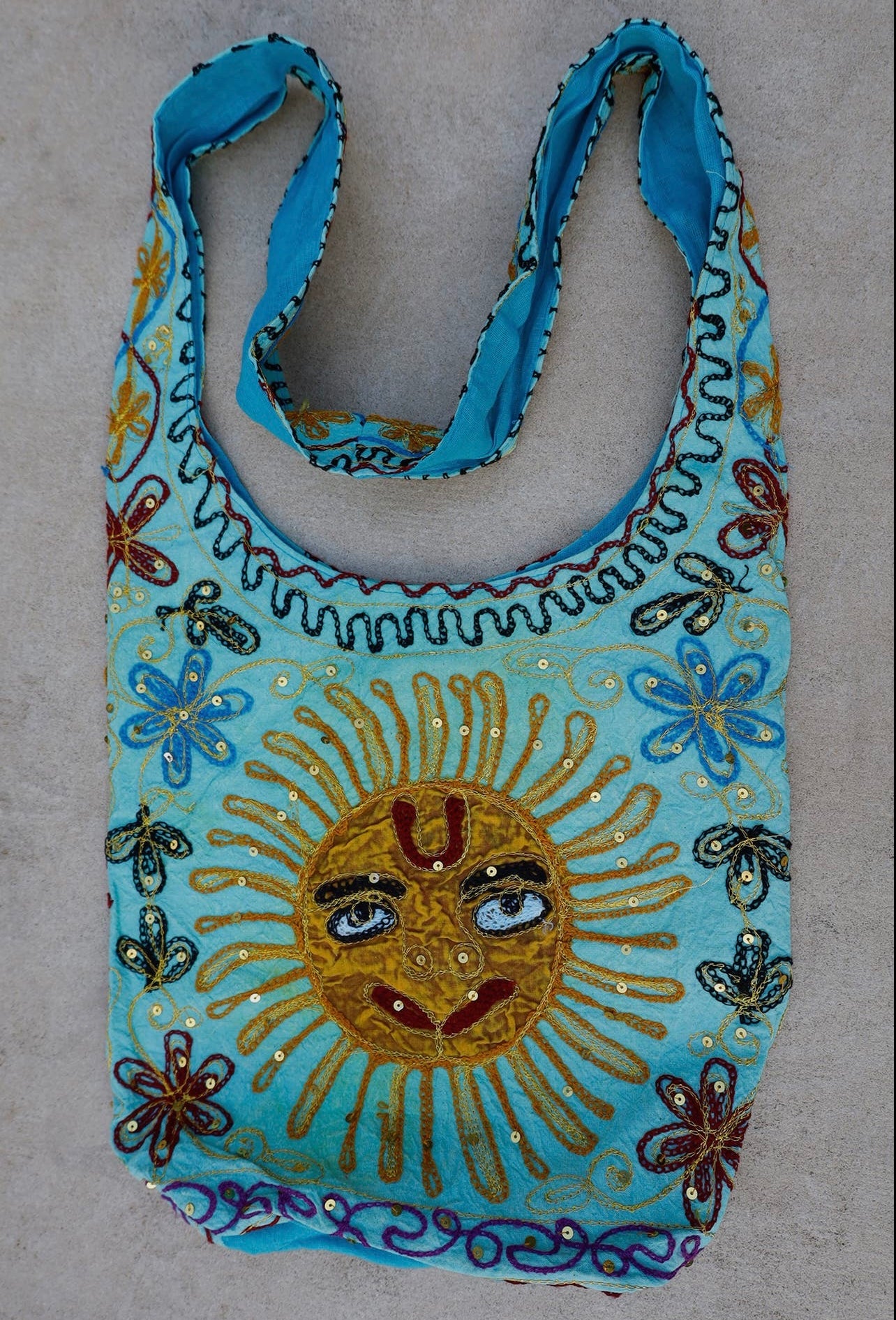 Sun Hobo Hippie Bohemian Sling Crossbody Bag Purse - DharmaObjects