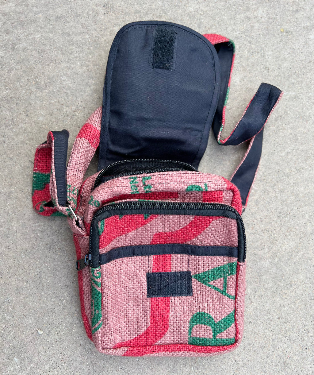 Hemp Handmade Hippie Cross Body Bag, Travel Sling Bag, Vegan Passport Bag, Travel Cute Purse, Hippie Shoulder Bag, Fair Trade