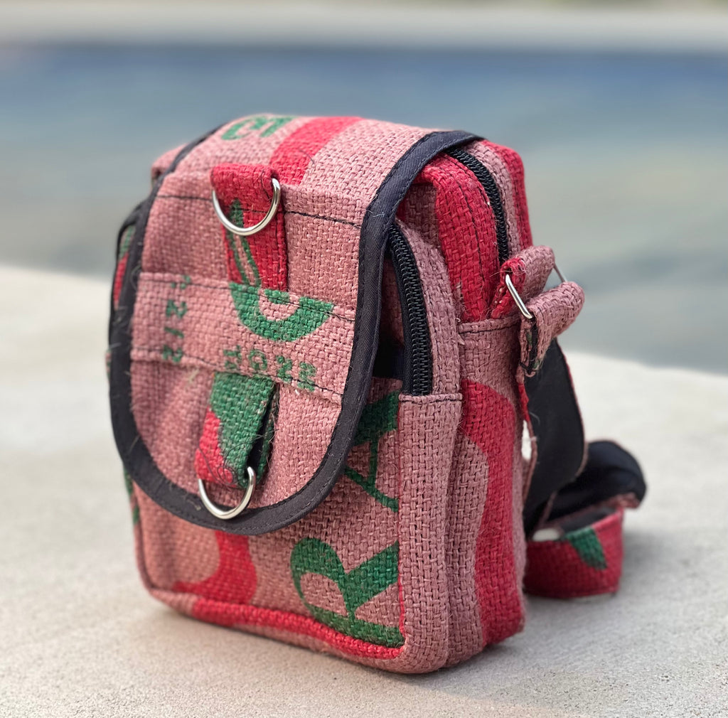 Hemp Handmade Hippie Cross Body Bag, Travel Sling Bag, Vegan Passport Bag, Travel Cute Purse, Hippie Shoulder Bag, Fair Trade