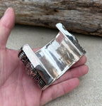 Handcrafted Cuff Bracelet Vintage Floral Design Boho Gypsy Ethnic Jewelry