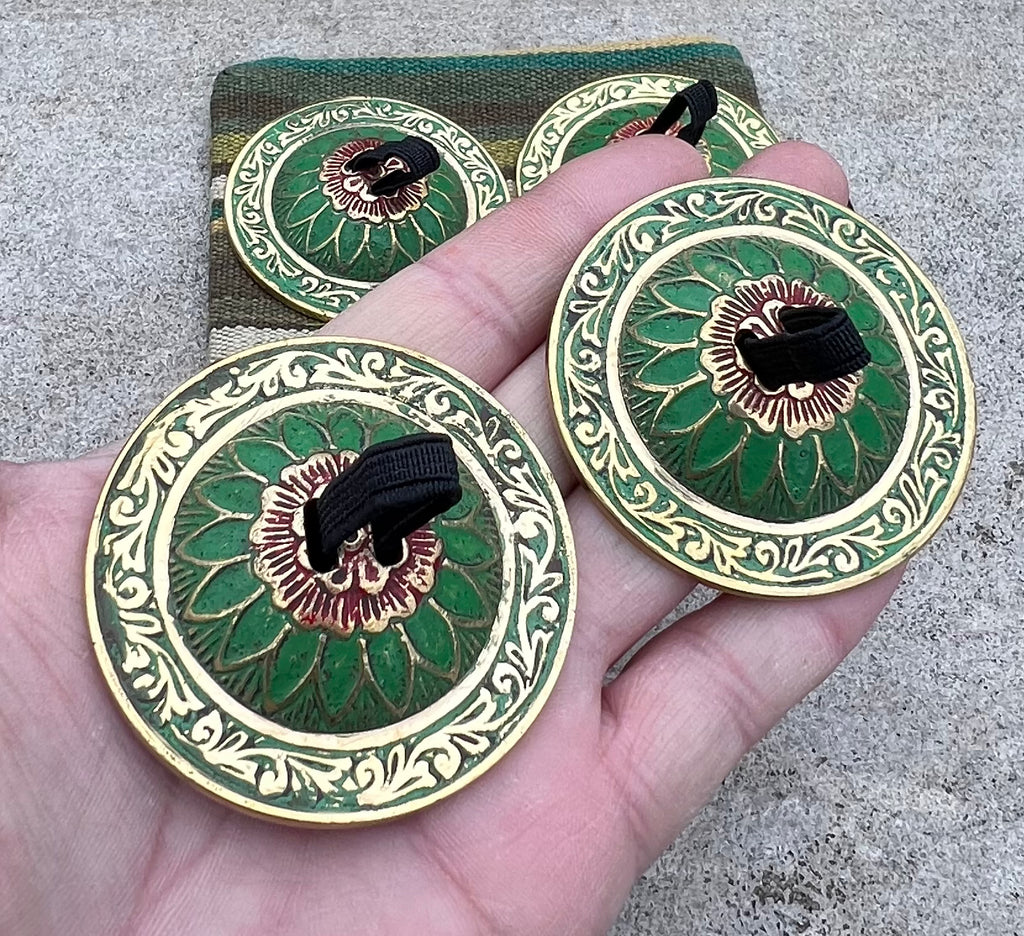 2 Pairs Brass Lotus Flower Finger Cymbals Zills for Belly Dancing