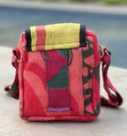Hemp Handmade Hippie Cross Body Bag, Travel Sling Bag, Vegan Passport Bag, Travel Cute Purse, Hippie Shoulder Bag, Fair Trade