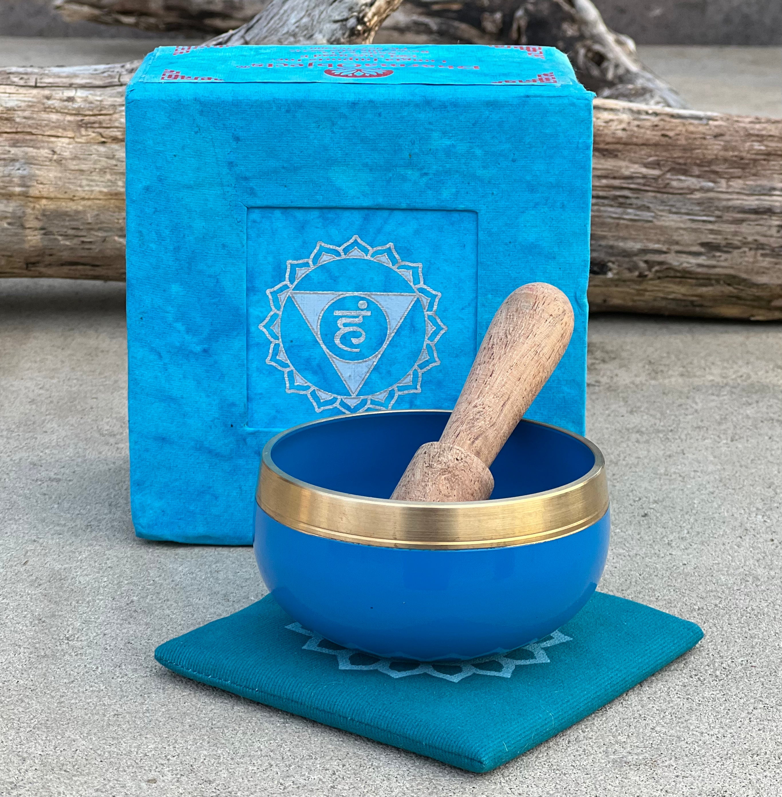 Chakra Singing Bowl Palm Size Complete Gift Box Set. - DharmaObjects