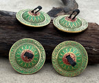 2 Pairs Brass Lotus Flower Finger Cymbals Zills for Belly Dancing