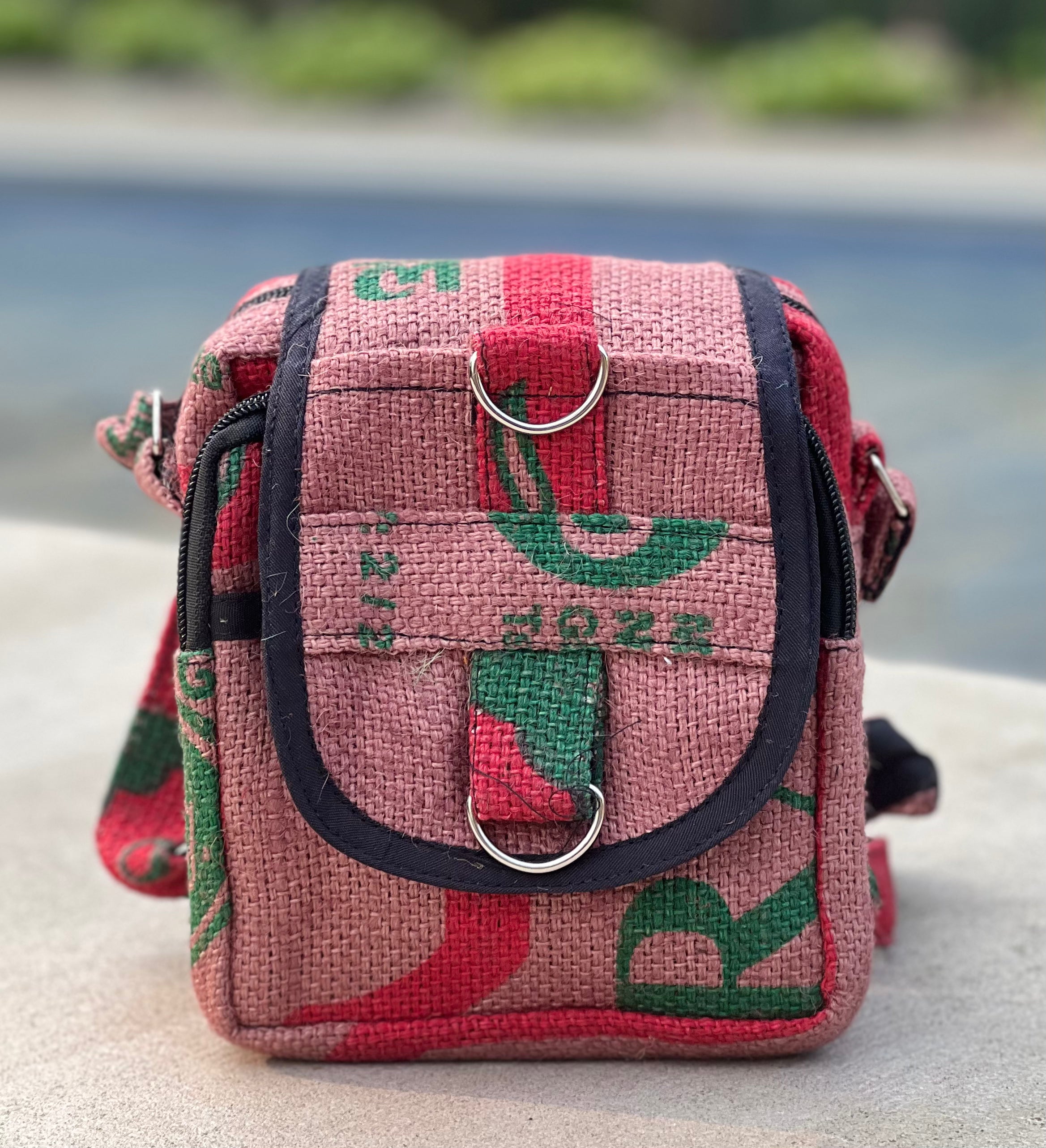 Hemp Handmade Hippie Cross Body Bag, Travel Sling Bag, Vegan Passport Bag, Travel Cute Purse, Hippie Shoulder Bag, Fair Trade