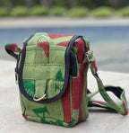 Hemp Handmade Hippie Cross Body Bag, Travel Sling Bag, Vegan Passport Bag, Travel Cute Purse, Hippie Shoulder Bag, Fair Trade