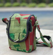 Hemp Handmade Hippie Cross Body Bag, Travel Sling Bag, Vegan Passport Bag, Travel Cute Purse, Hippie Shoulder Bag, Fair Trade