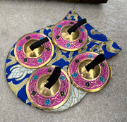 Pairs Brass Floral Finger Cymbals Zills for Belly Dancing
