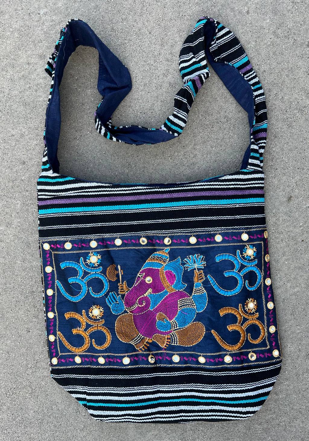 Ganesha Hippie Hobo Bohemian Crossbody Bag Purse - DharmaObjects