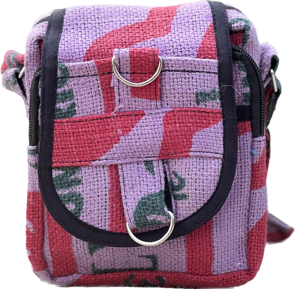 Hemp Handmade Hippie Cross Body Bag, Travel Sling Bag, Vegan Passport Bag, Travel Cute Purse, Hippie Shoulder Bag, Fair Trade