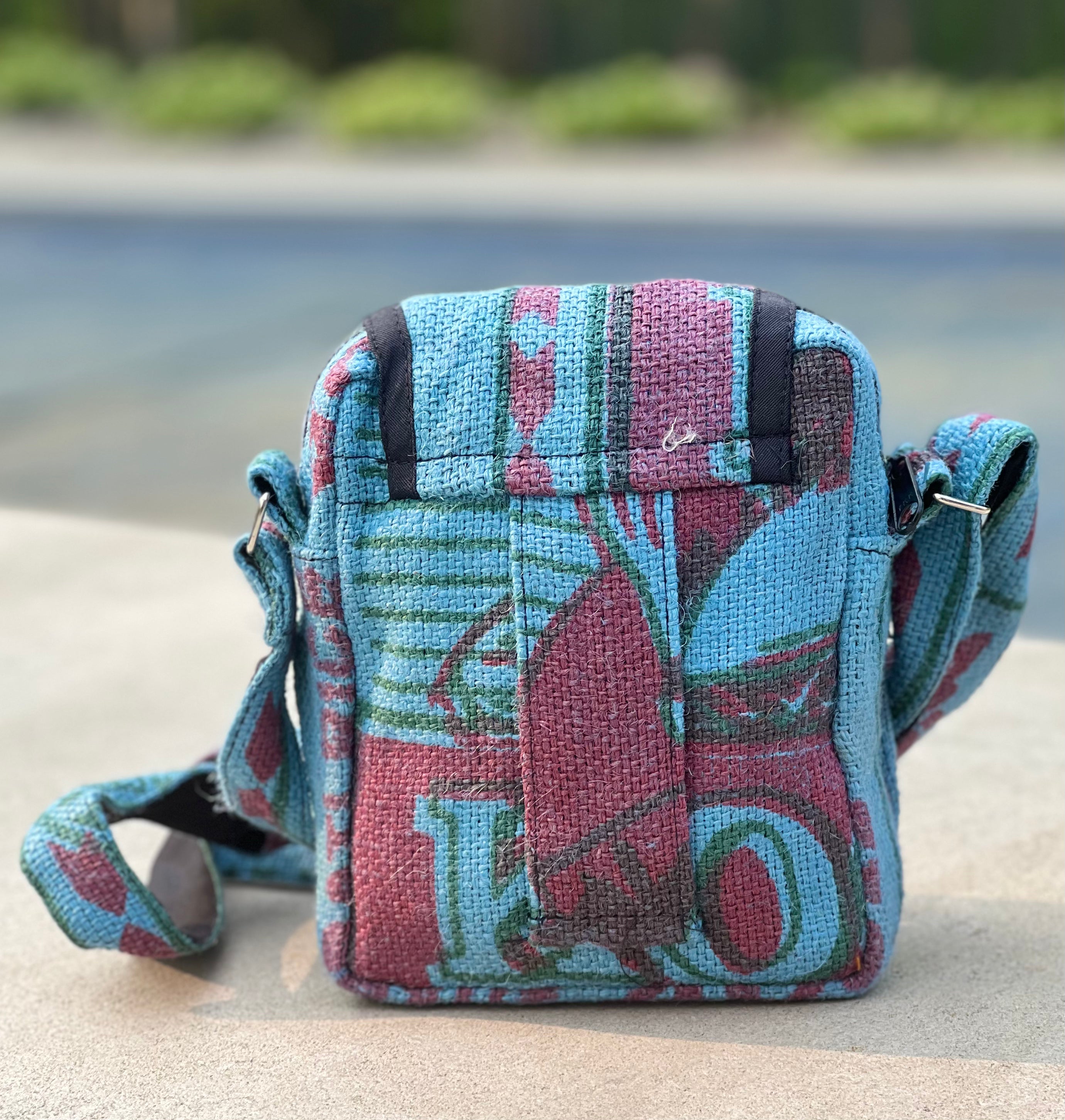 Hemp Handmade Hippie Cross Body Bag, Travel Sling Bag, Vegan Passport Bag, Travel Cute Purse, Hippie Shoulder Bag, Fair Trade
