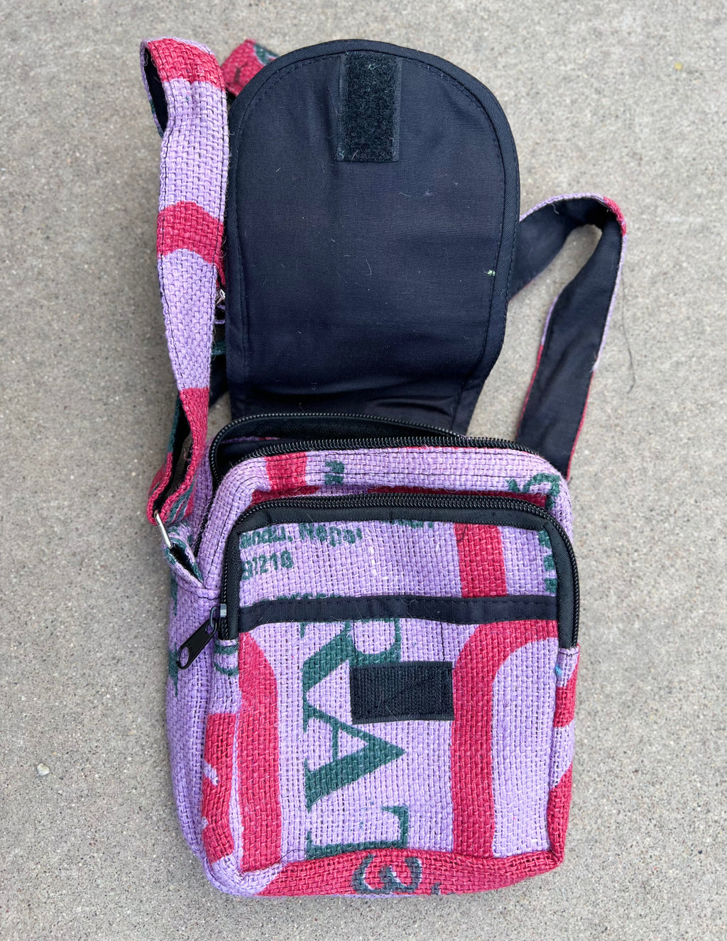 Hemp Handmade Hippie Cross Body Bag, Travel Sling Bag, Vegan Passport Bag, Travel Cute Purse, Hippie Shoulder Bag, Fair Trade