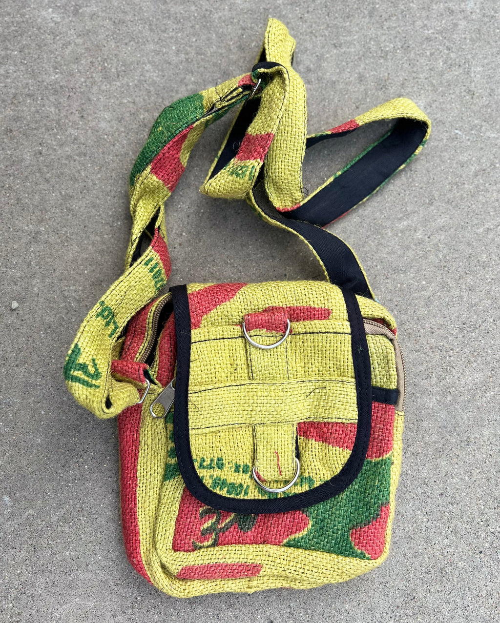 Hemp Handmade Hippie Cross Body Bag, Travel Sling Bag, Vegan Passport Bag, Travel Cute Purse, Hippie Shoulder Bag, Fair Trade