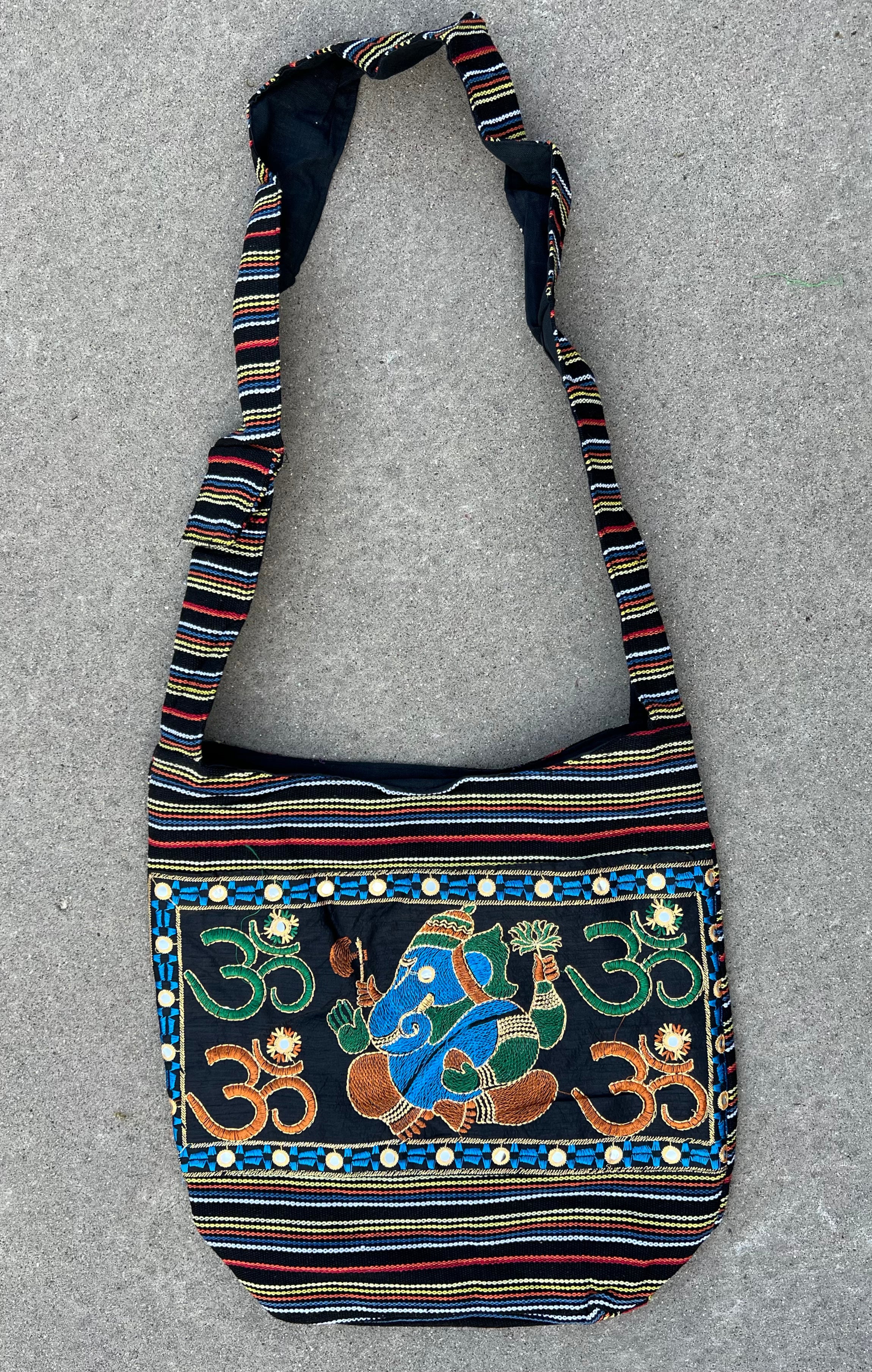 Ganesha Hippie Hobo Bohemian Crossbody Bag Purse - DharmaObjects