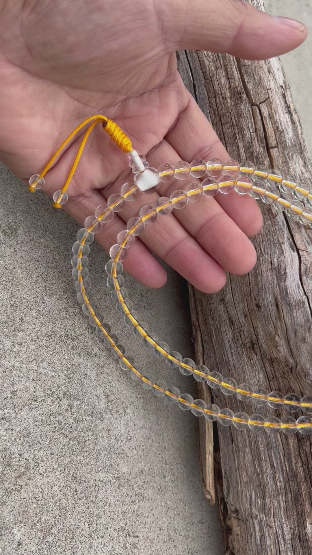 Tibetan Buddhist Mala / Rosary 108 Glass Beads / Free Mala Pouch