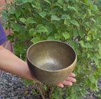 Antique Thadobati Himalayan Singing Bowl 7" – Hand Hammered Meditation Bowl with F# 687 Hz, Felt Cushion & Suede Striker