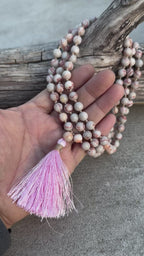 Red Jasper Mala 108 Beads – Hand Knotted Gemstone Meditation Prayer Necklace
