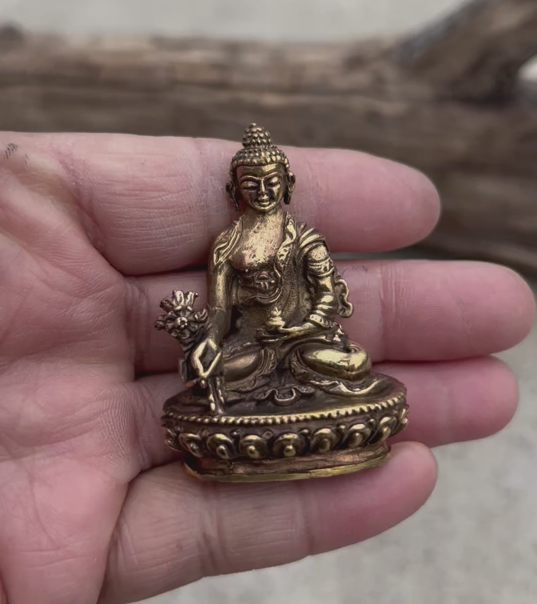 Small Brass Healing Medicine Buddha statue From Nepal
