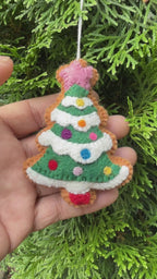 Needle Felted Star Christmas Tree/Bell/Reindeer Ornament - Felt Christmas Decor – Biodegradable Hanging Decoration